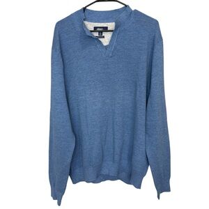 Johnnie-OEsteban Johnny Collar V neck long sleeve sweater‎ size large blue